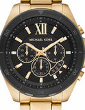 Buy Shop Michael Kors Brecken Chronograph Black Dial Gold Steel Strap Watch For Men - MK8848 USA Online