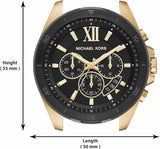 Buy Shop Michael Kors Brecken Chronograph Black Dial Gold Steel Strap Watch For Men - MK8848 USA Online