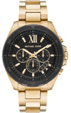 Buy Shop Michael Kors Brecken Chronograph Black Dial Gold Steel Strap Watch For Men - MK8848 USA Online