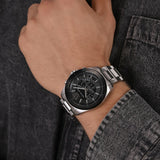 Buy Shop Michael Kors Brecken Chronograph Black Dial Silver Steel Strap Watch For Men - MK8847 USA Online