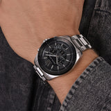 Buy Shop Michael Kors Brecken Chronograph Black Dial Silver Steel Strap Watch For Men - MK8847 USA Online