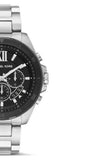 Buy Shop Michael Kors Brecken Chronograph Black Dial Silver Steel Strap Watch For Men - MK8847 USA Online