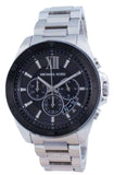 Buy Shop Michael Kors Brecken Chronograph Black Dial Silver Steel Strap Watch For Men - MK8847 USA Online