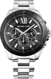 Buy Shop Michael Kors Brecken Chronograph Black Dial Silver Steel Strap Watch For Men - MK8847 USA Online