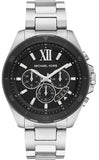 Buy Shop Michael Kors Brecken Chronograph Black Dial Silver Steel Strap Watch For Men - MK8847 USA Online