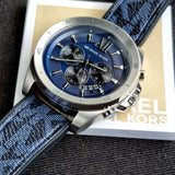Buy Shop Michael Kors Brecken Chronograph Blue Dial Blue Rubber Strap Watch For Men - MK8923 USA Online