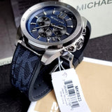 Buy Shop Michael Kors Brecken Chronograph Blue Dial Blue Rubber Strap Watch For Men - MK8923 USA Online