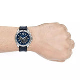 Buy Shop Michael Kors Brecken Chronograph Blue Dial Blue Rubber Strap Watch For Men - MK8923 USA Online