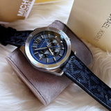 Buy Shop Michael Kors Brecken Chronograph Blue Dial Blue Rubber Strap Watch For Men - MK8923 USA Online