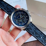 Buy Shop Michael Kors Brecken Chronograph Blue Dial Blue Rubber Strap Watch For Men - MK8923 USA Online