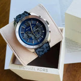 Buy Shop Michael Kors Brecken Chronograph Blue Dial Blue Rubber Strap Watch For Men - MK8923 USA Online