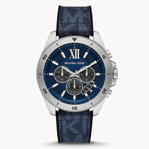 Buy Shop Michael Kors Brecken Chronograph Blue Dial Blue Rubber Strap Watch For Men - MK8923 USA Online