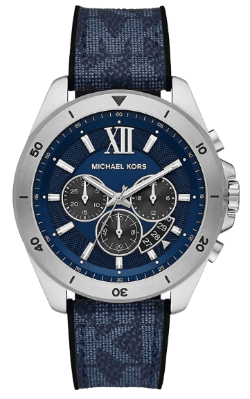 Buy Shop Michael Kors Brecken Chronograph Blue Dial Blue Rubber Strap Watch For Men - MK8923 USA Online