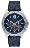 Buy Shop Michael Kors Brecken Chronograph Blue Dial Blue Rubber Strap Watch For Men - MK8923 USA Online