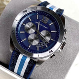 Buy Shop Michael Kors Brecken Chronograph Blue Dial Two Tone PVC Strap Watch For Men - MK8950 USA Online