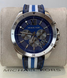 Buy Shop Michael Kors Brecken Chronograph Blue Dial Two Tone PVC Strap Watch For Men - MK8950 USA Online