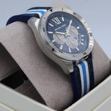 Buy Shop Michael Kors Brecken Chronograph Blue Dial Two Tone PVC Strap Watch For Men - MK8950 USA Online