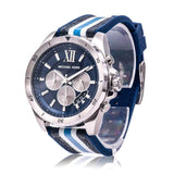 Buy Shop Michael Kors Brecken Chronograph Blue Dial Two Tone PVC Strap Watch For Men - MK8950 USA Online