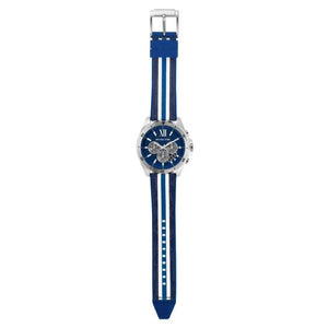 Buy Shop Michael Kors Brecken Chronograph Blue Dial Two Tone PVC Strap Watch For Men - MK8950 USA Online