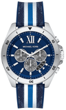 Buy Shop Michael Kors Brecken Chronograph Blue Dial Two Tone PVC Strap Watch For Men - MK8950 USA Online