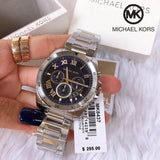 Buy Shop Michael Kors Brecken Chronograph Blue Dial Two Tone Steel Strap Watch For Men - MK8437 USA Online