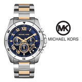 Buy Shop Michael Kors Brecken Chronograph Blue Dial Two Tone Steel Strap Watch For Men - MK8437 USA Online