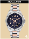 Buy Shop Michael Kors Brecken Chronograph Blue Dial Two Tone Steel Strap Watch For Men - MK9065 USA Online