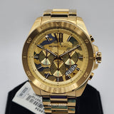 Buy Shop Michael Kors Brecken Chronograph Gold Dial Gold Steel Strap Watch For Men - MK8934 USA Online