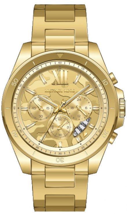 Buy Shop Michael Kors Brecken Chronograph Gold Dial Gold Steel Strap Watch For Men - MK8934 USA Online