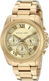 Buy Shop Michael Kors Brecken Chronograph Gold Dial Gold Steel Strap Watch For Women - MK6366 USA Online