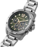 Buy Shop Michael Kors Brecken Chronograph Green Dial Silver Steel Strap Watch For Men - MK8984 USA Online