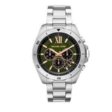 Buy Shop Michael Kors Brecken Chronograph Green Dial Silver Steel Strap Watch For Men - MK8984 USA Online