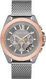 Buy Shop Michael Kors Brecken Chronograph Grey Dial Silver Mesh Strap Watch For Men - MK8868 USA Online
