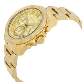 Buy Shop Michael Kors Brecken Chronograph Gold Dial Gold Steel Strap Watch For Women - MK6366 USA Online