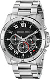 Buy Shop Michael Kors Brecken Chronograph Quartz Black Dial Silver Steel Strap Watch For Men - MK8438 USA Online