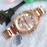 Buy Shop Michael Kors Brecken Chronograph Quartz Rose Gold Dial Rose Gold Steel Strap Watch For Women - MK6367 USA Online