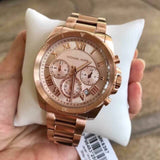 Buy Shop Michael Kors Brecken Chronograph Quartz Rose Gold Dial Rose Gold Steel Strap Watch For Women - MK6367 USA Online