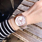 Buy Shop Michael Kors Brecken Chronograph Quartz Rose Gold Dial Rose Gold Steel Strap Watch For Women - MK6367 USA Online