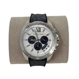 Buy Shop Michael Kors Brecken Chronograph Silver Dial Grey Leather Strap Watch For Men - MK8922 USA Online