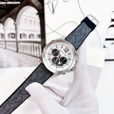 Buy Shop Michael Kors Brecken Chronograph Silver Dial Grey Leather Strap Watch For Men - MK8922 USA Online