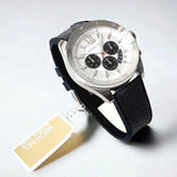Buy Shop Michael Kors Brecken Chronograph Silver Dial Grey Leather Strap Watch For Men - MK8922 USA Online
