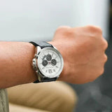 Buy Shop Michael Kors Brecken Chronograph Silver Dial Grey Leather Strap Watch For Men - MK8922 USA Online