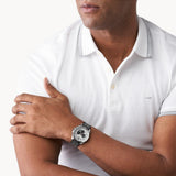 Buy Shop Michael Kors Brecken Chronograph Silver Dial Grey Leather Strap Watch For Men - MK8922 USA Online