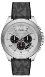 Buy Shop Michael Kors Brecken Chronograph Silver Dial Grey Leather Strap Watch For Men - MK8922 USA Online