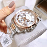 Buy Shop Michael Kors Brecken Chronograph White Dial Two Tone Steel Strap Watch For Women - MK6368 USA Online