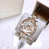 Buy Shop Michael Kors Brecken Chronograph White Dial Two Tone Steel Strap Watch For Women - MK6368 USA Online