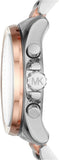 Buy Shop Michael Kors Brecken Chronograph White Dial Two Tone Steel Strap Watch For Women - MK6368 USA Online