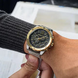 Buy Shop Michael Kors Brecken Quartz Black Dial Silver Mesh Strap Watch For Men - MK8961 USA Online