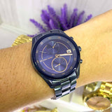 Buy Shop Michael Kors Briar Blue Dial Blue Steel Strap Watch For Women - MK6468 USA Online