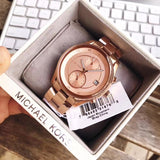 Buy Shop Michael Kors Briar Quartz Rose Gold Dial Rose Gold Steel Strap Watch For Women - MK6465 USA Online